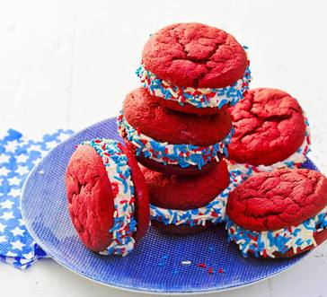Red, White and Blue Ice Cream Sandwiches image