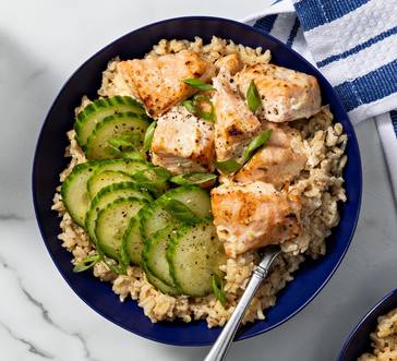Air Fried Salmon Bites with Cucumber Salad image