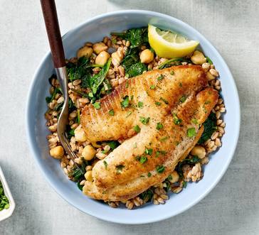 Pan-Seared Tilapia and Spinach Grain Bowls image