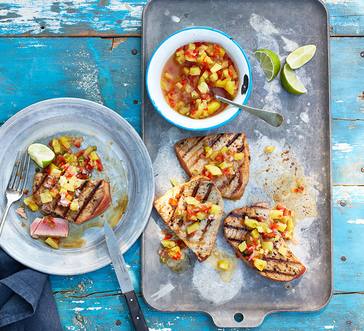 Tuna Steaks with Pineapple Sauce