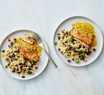Mojo Pork Chops with Black Beans and Rice image