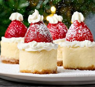 Santa Hat Cheesecake Bites image