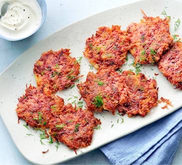 Beet and Potato Latkes image