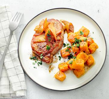 Pork Chops with Spiced Butternut Squash image