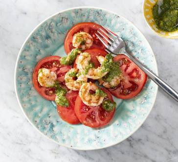 Pesto Grilled Shrimp with Tomatoes image