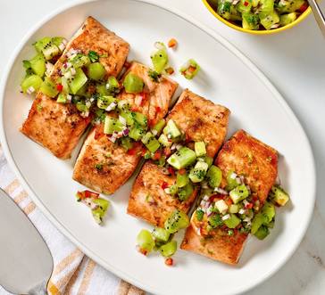 Grilled Salmon with Chili-Lime Kiwi Salsa image