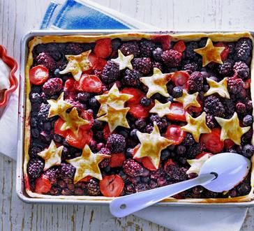 Sheet Pan Red, White, and Blueberry Slab Tart image