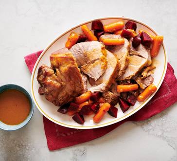 Apple Cider–Braised Pork Shoulder with Root Veggies image