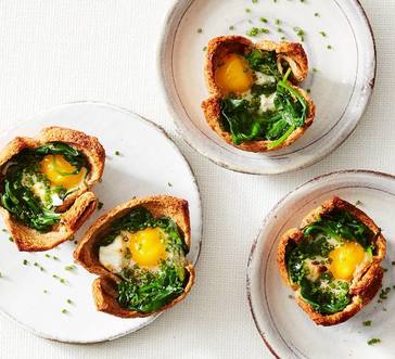Baked Egg and Spinach Bread Cups image