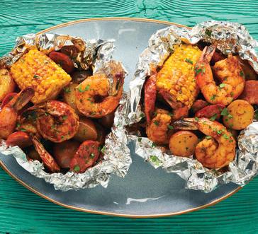 Grilled Cajun Shrimp Foil Packets image