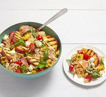 Summer Pasta Salad with Grilled Peaches and Corn image