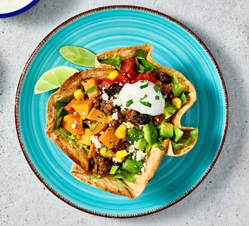 Sweet Potato Taco Salad in Tortilla Bowls image