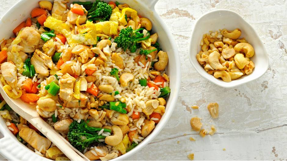 Chicken Fried Rice with Broccolini and Cashews Stop and Shop