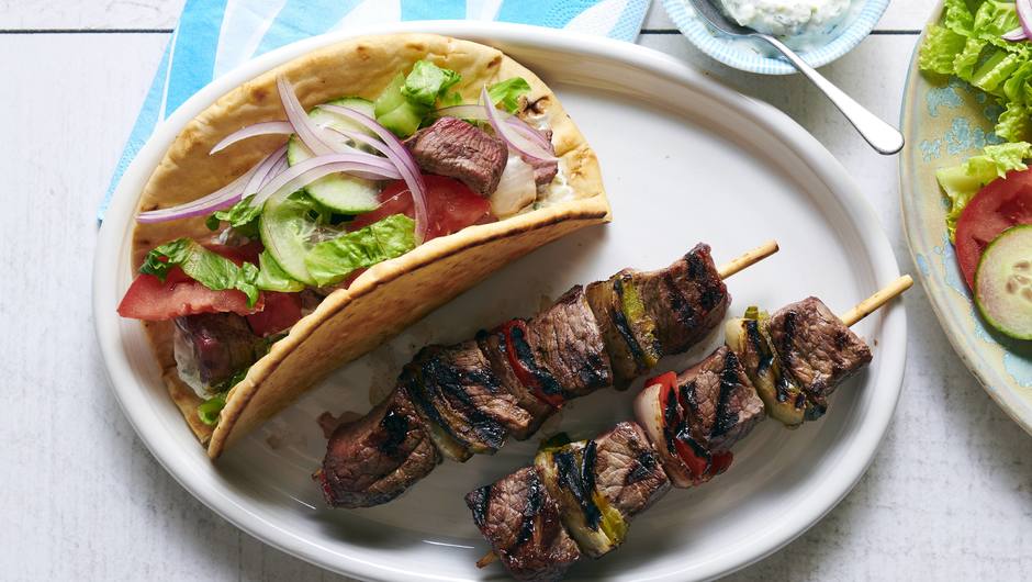 Greek Beef Kabob Wraps with Homemade Tzatziki Stop and Shop
