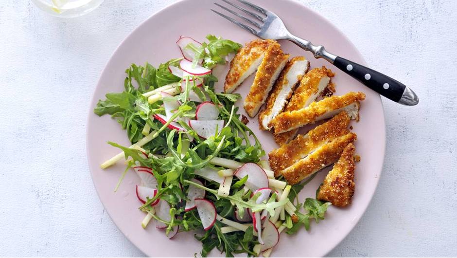 Crispy Chicken Cutlets with Arugula Salad Stop and Shop