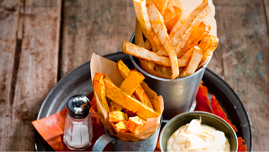 Rutabaga and Celery Root Fries with Curried Mayo Giant Food