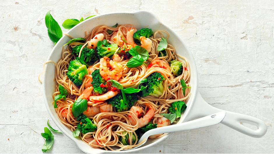 Shrimp, Broccoli, and Soba Noodles in Spicy Sauce Stop and Shop