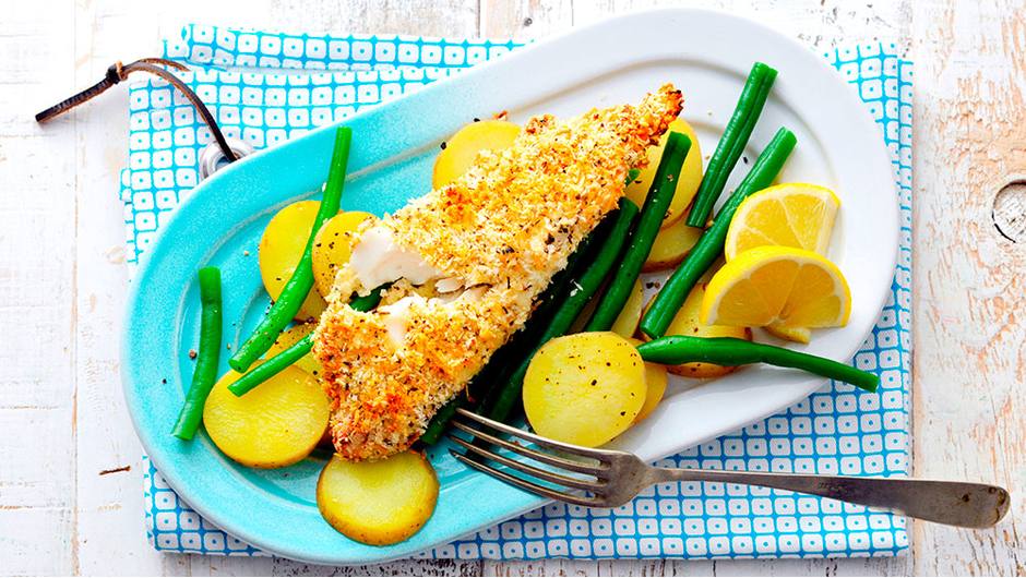Parmesan Crusted Cod with Potatoes and Green Beans Giant Food
