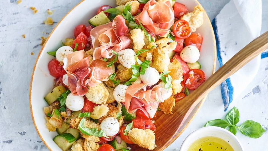 Watermelon and Mozzarella Panzanella with Prosciutto Giant Food