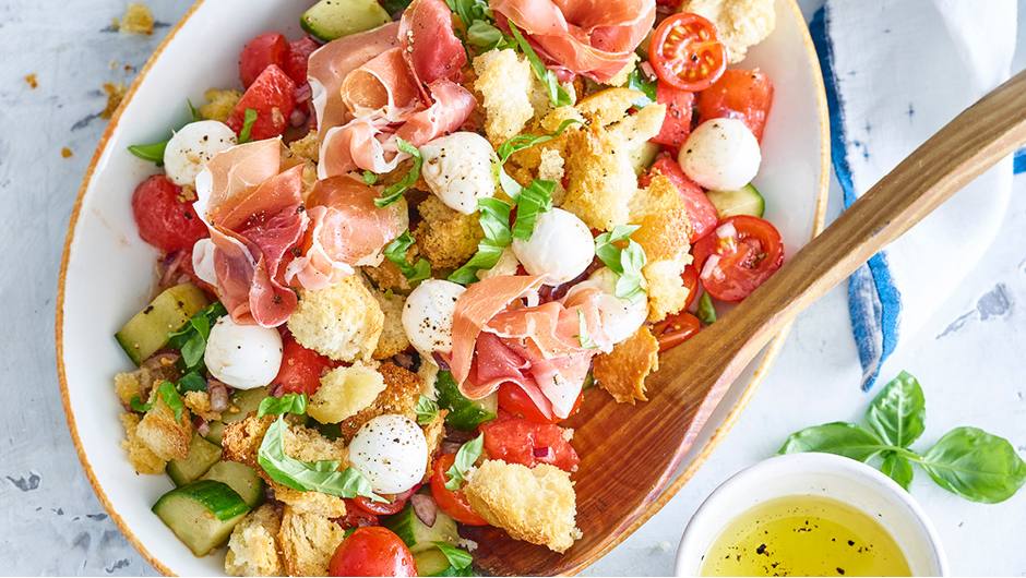 Watermelon and Mozzarella Panzanella with Prosciutto Giant Food