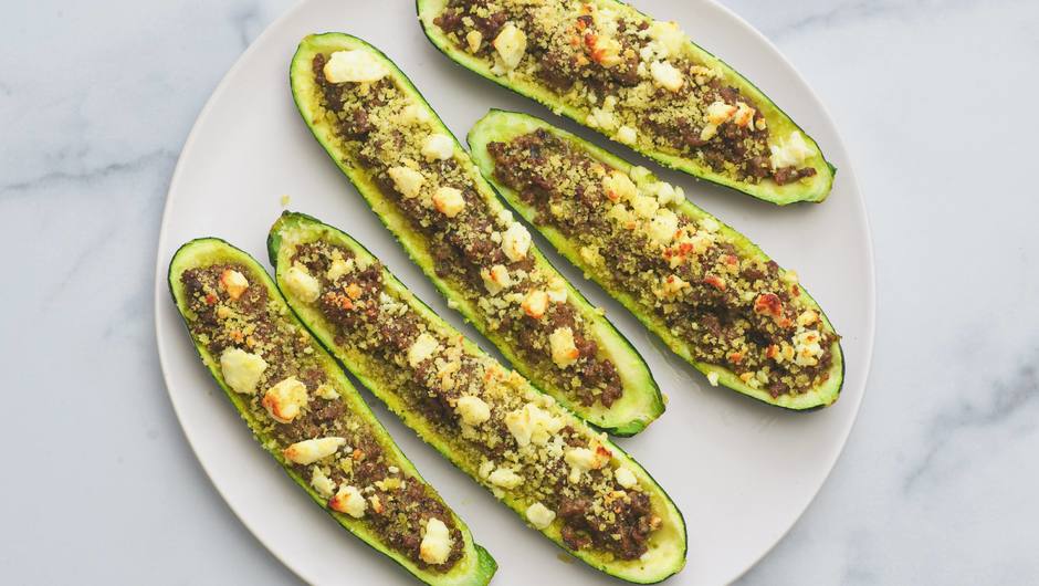Pesto & SausageStuffed Zucchini Boats Giant Food