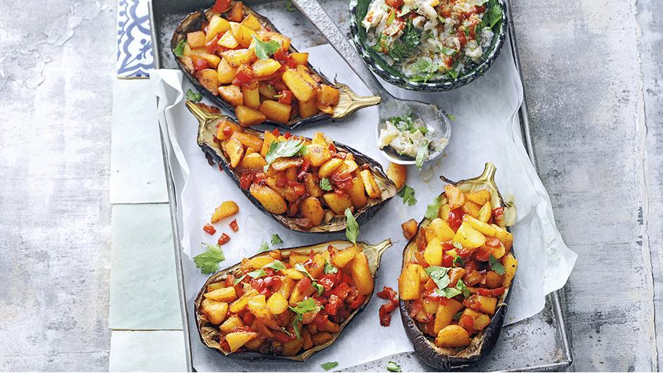 Eggplant Stuffed with Spicy Potatoes Stop and Shop