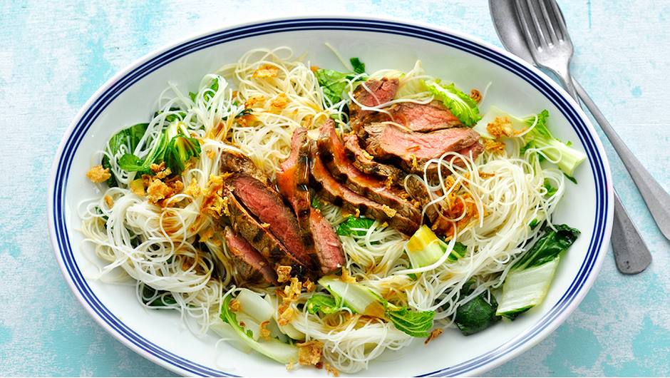 Steak and Bok Choy over Rice Noodles Giant Food