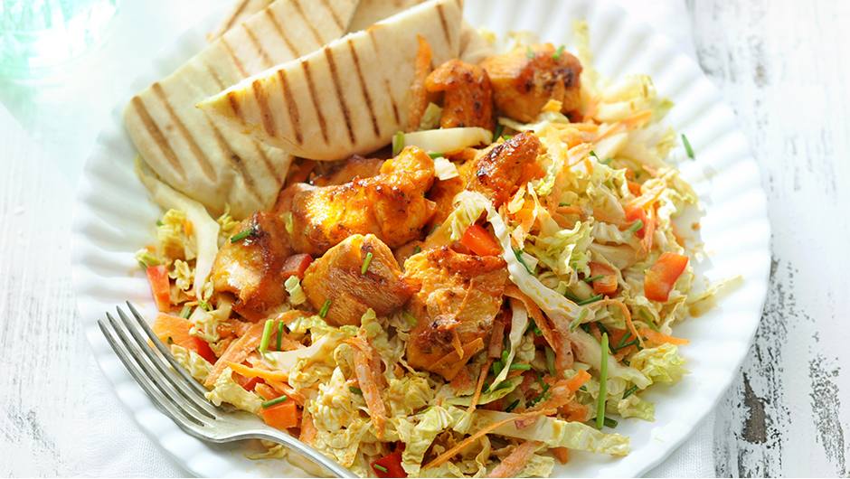 ThaiStyle Chicken and Cole Slaw with Pita Bread Stop and Shop