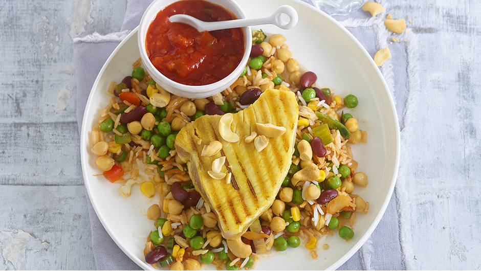 Mexican Rice with Grilled Tuna Steak Stop and Shop