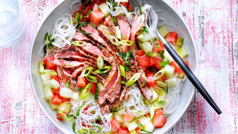 Grilled Steak Salad with Watermelon and Rice Noodles Giant Food