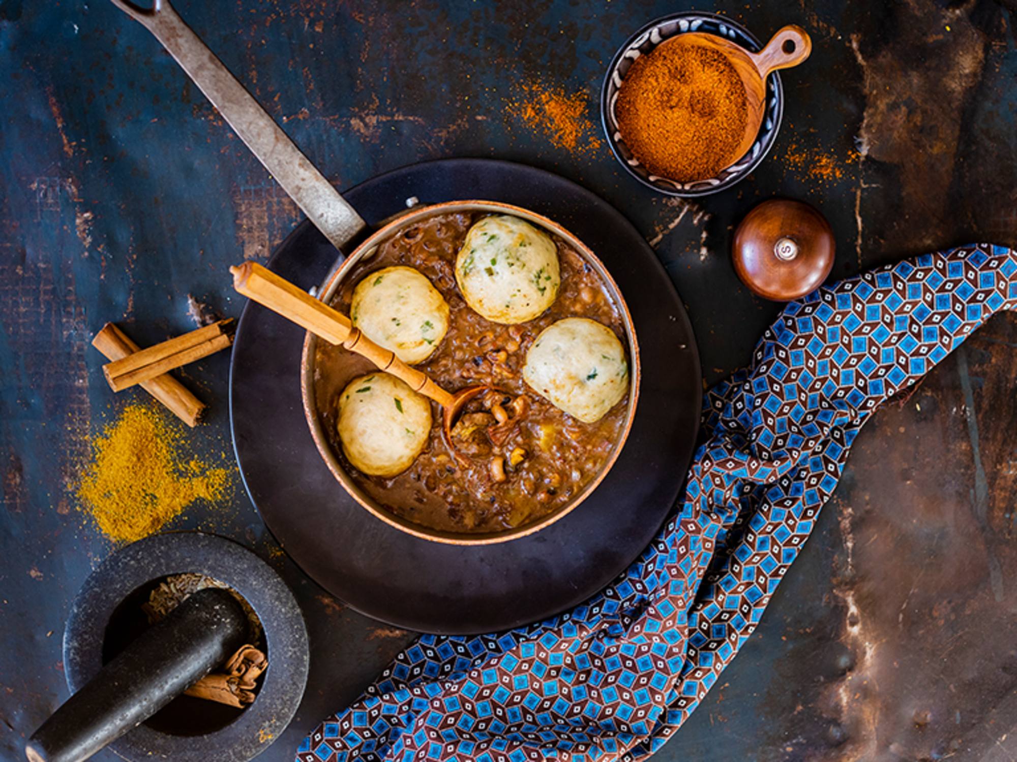 Masala Oxtail with Herby Dombolo Masala Oxtail with Herby Dombolo