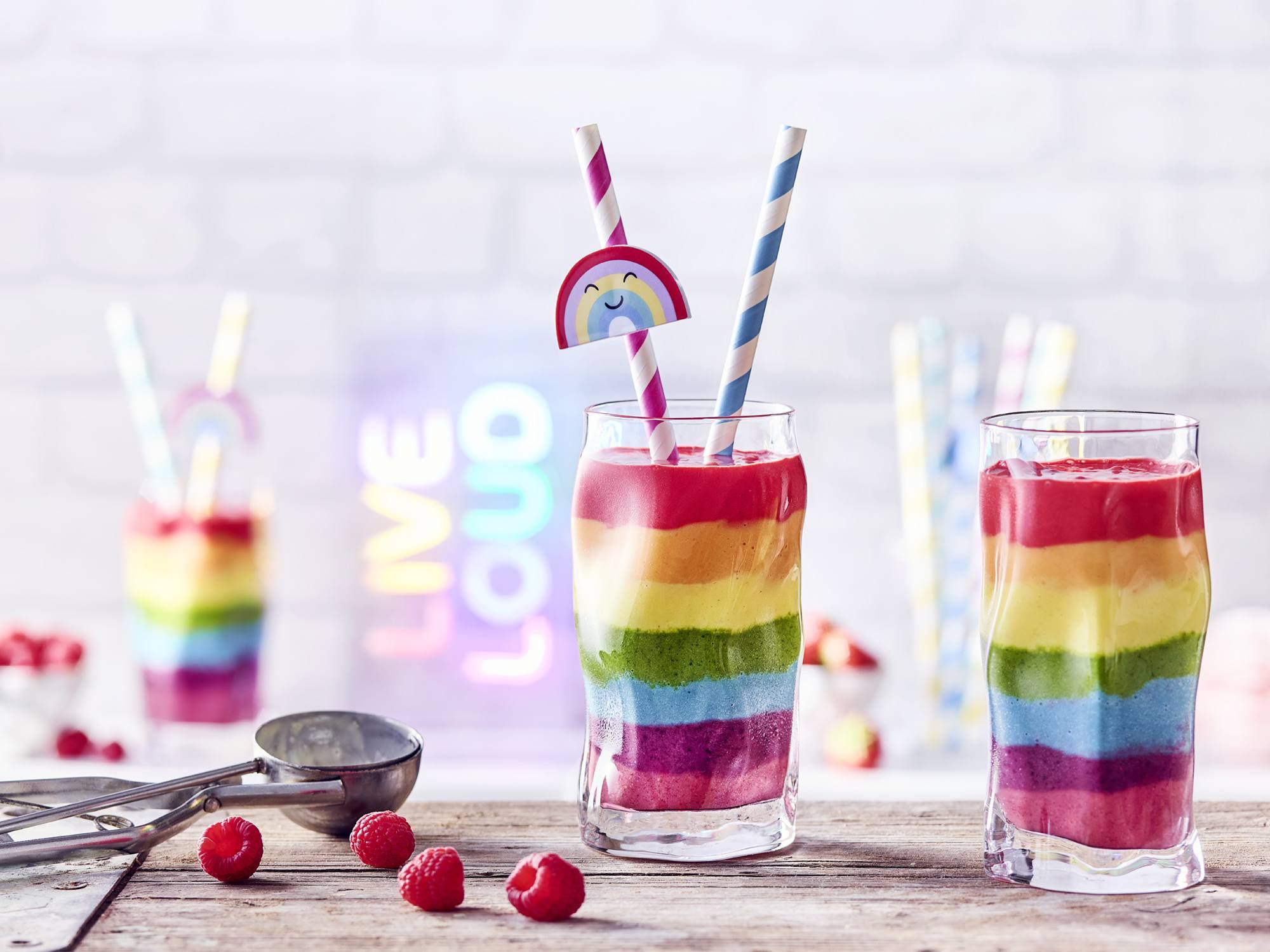 Regenbogen Eis-Shake