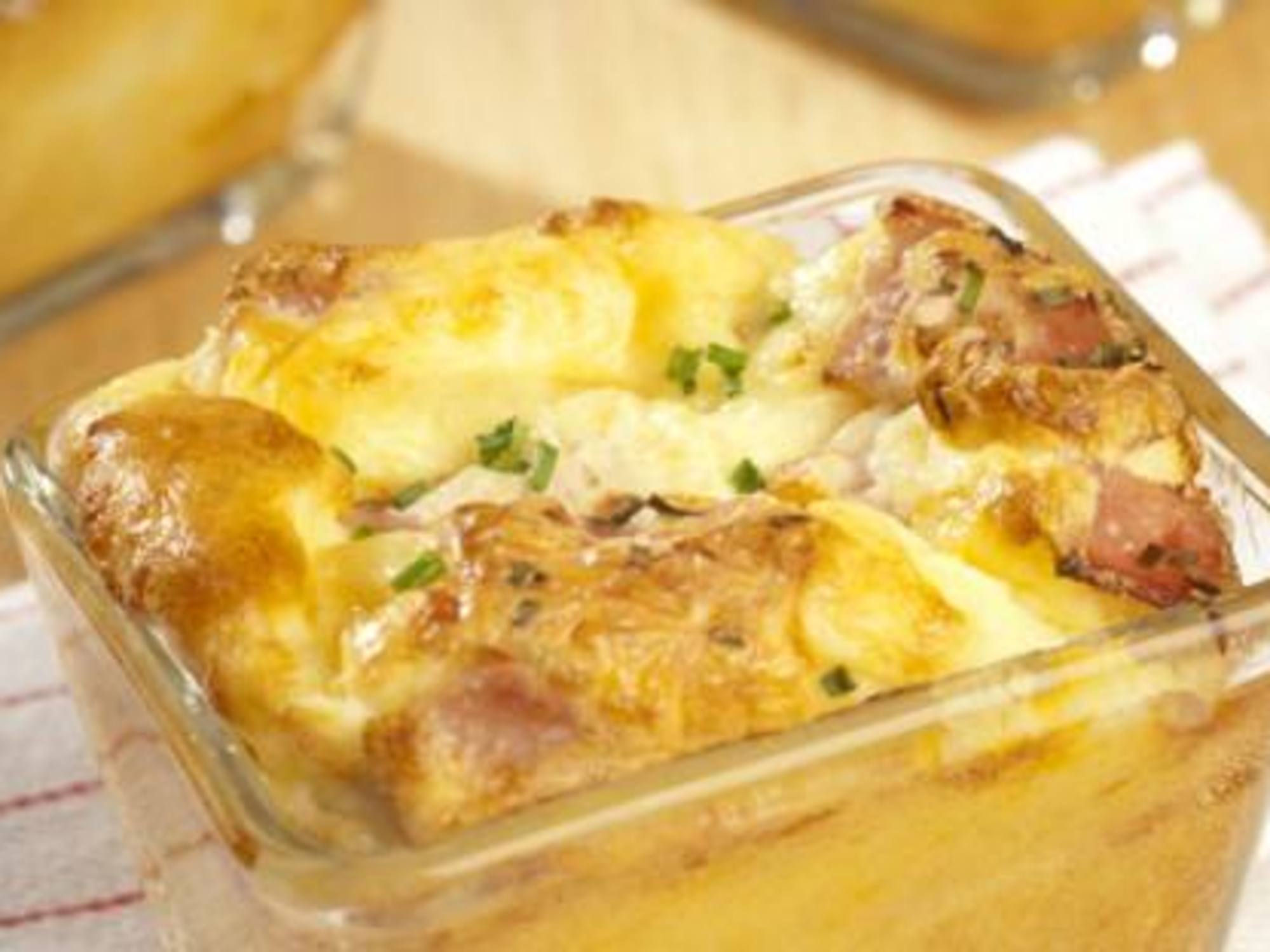 Clafoutis fondant au jambon et à l'emmental