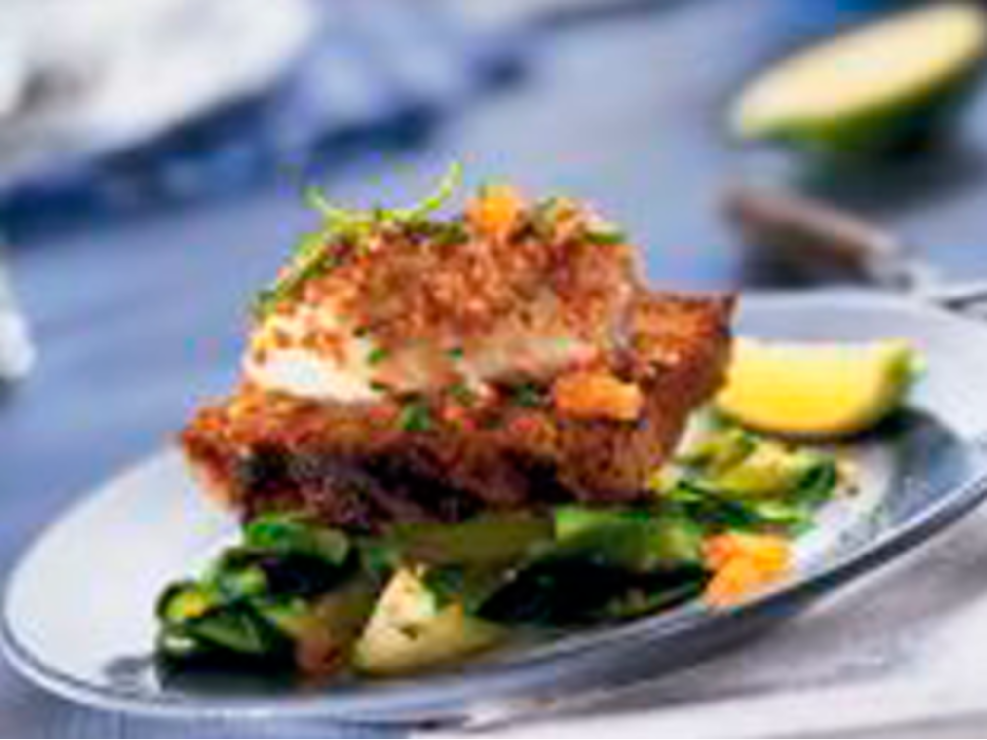 Filet de poisson au sésame et au pain d'épices