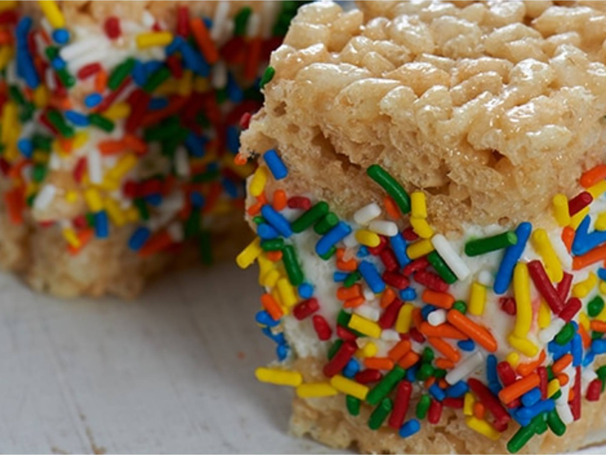 Rice Cereal Treat Ice Cream Sandwiches