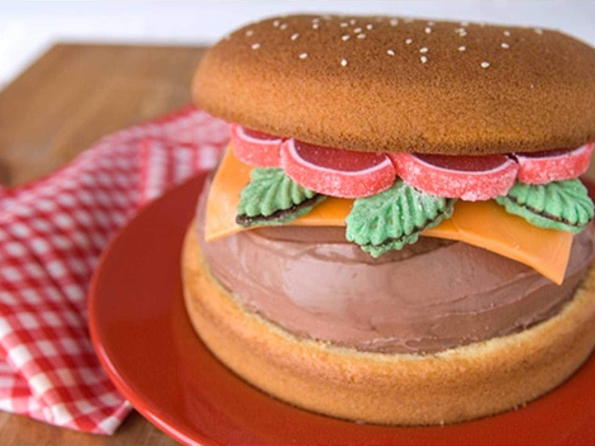 Hamburger Style Ice Cream Cake