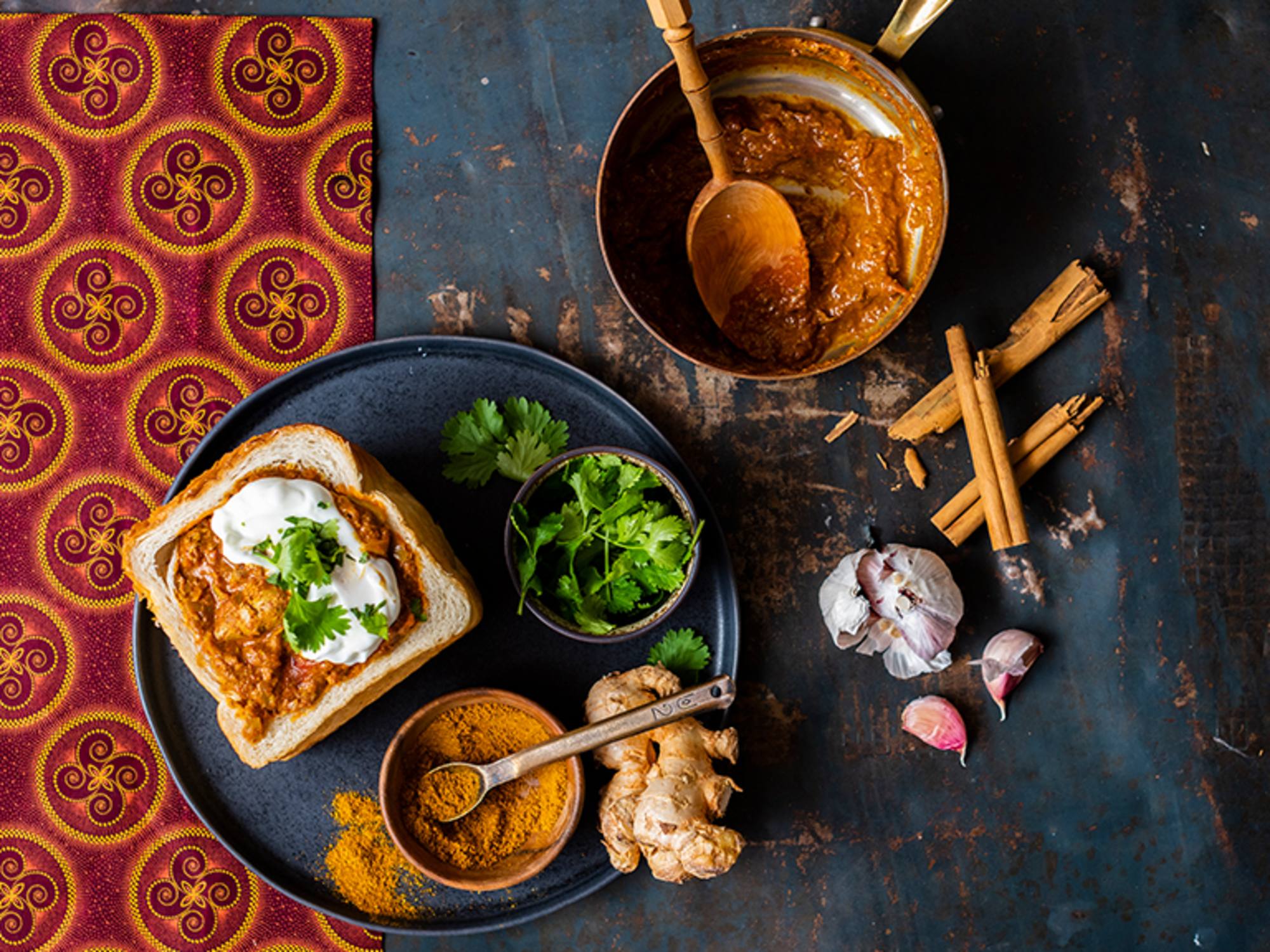 Curried Chicken Liver Bunny Chow Curried Chicken Liver Bunny Chow