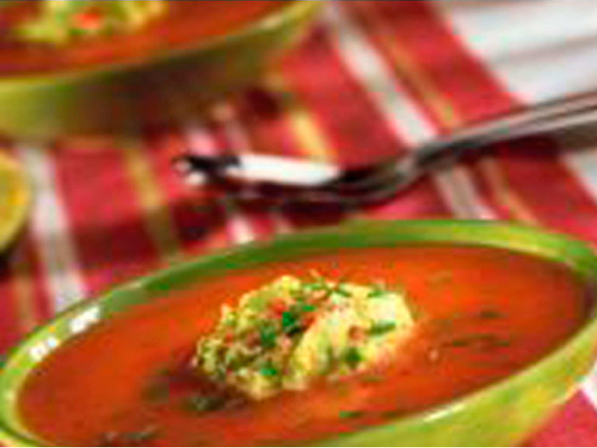 Gaspacho de tomates et crème d’avocats