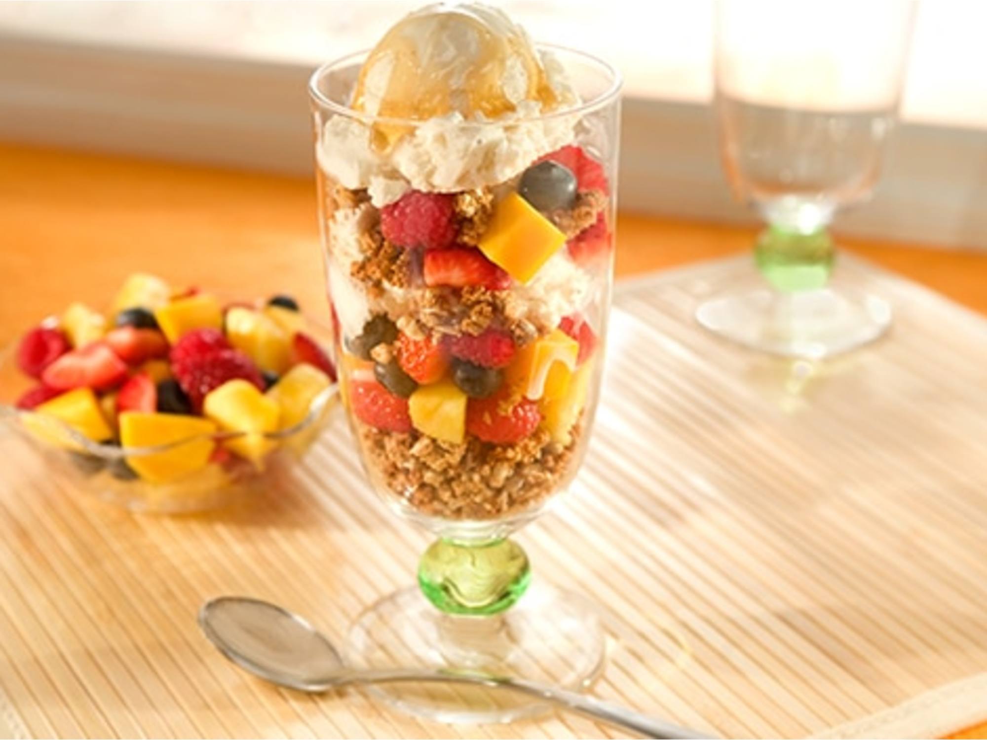 Fruit, Ice Cream & Granola Parfaits
