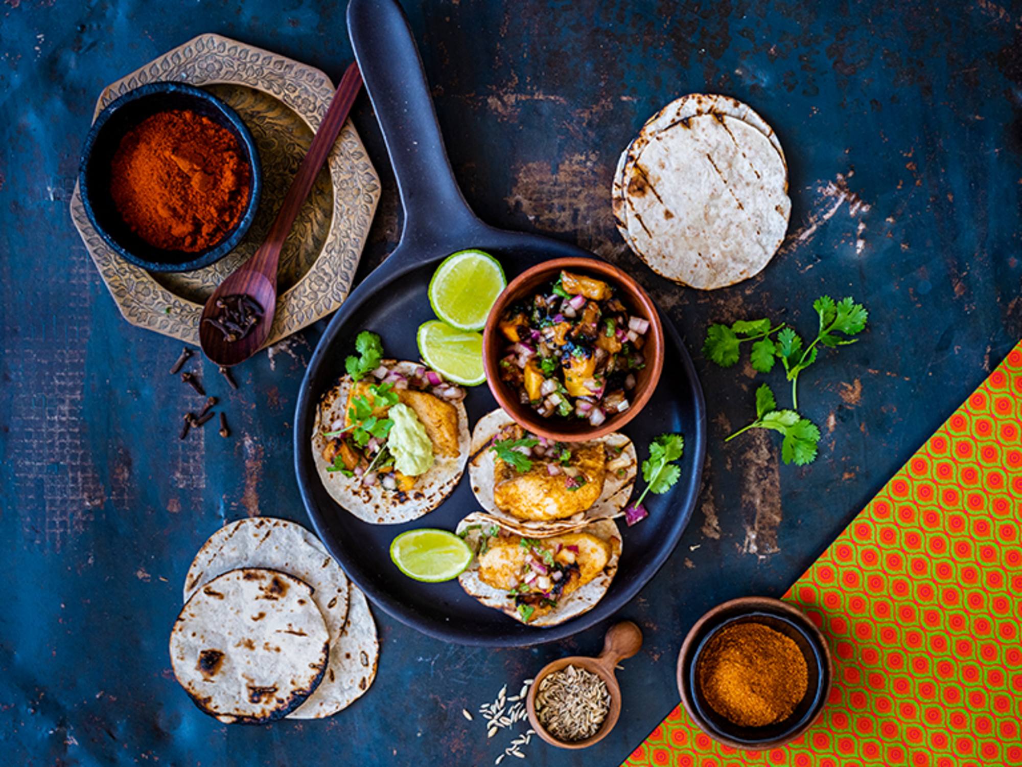 Quick Fish Tacos with Spicy Roasted Pineapple Salsa Quick Fish Tacos with Spicy Roasted Pineapple Salsa