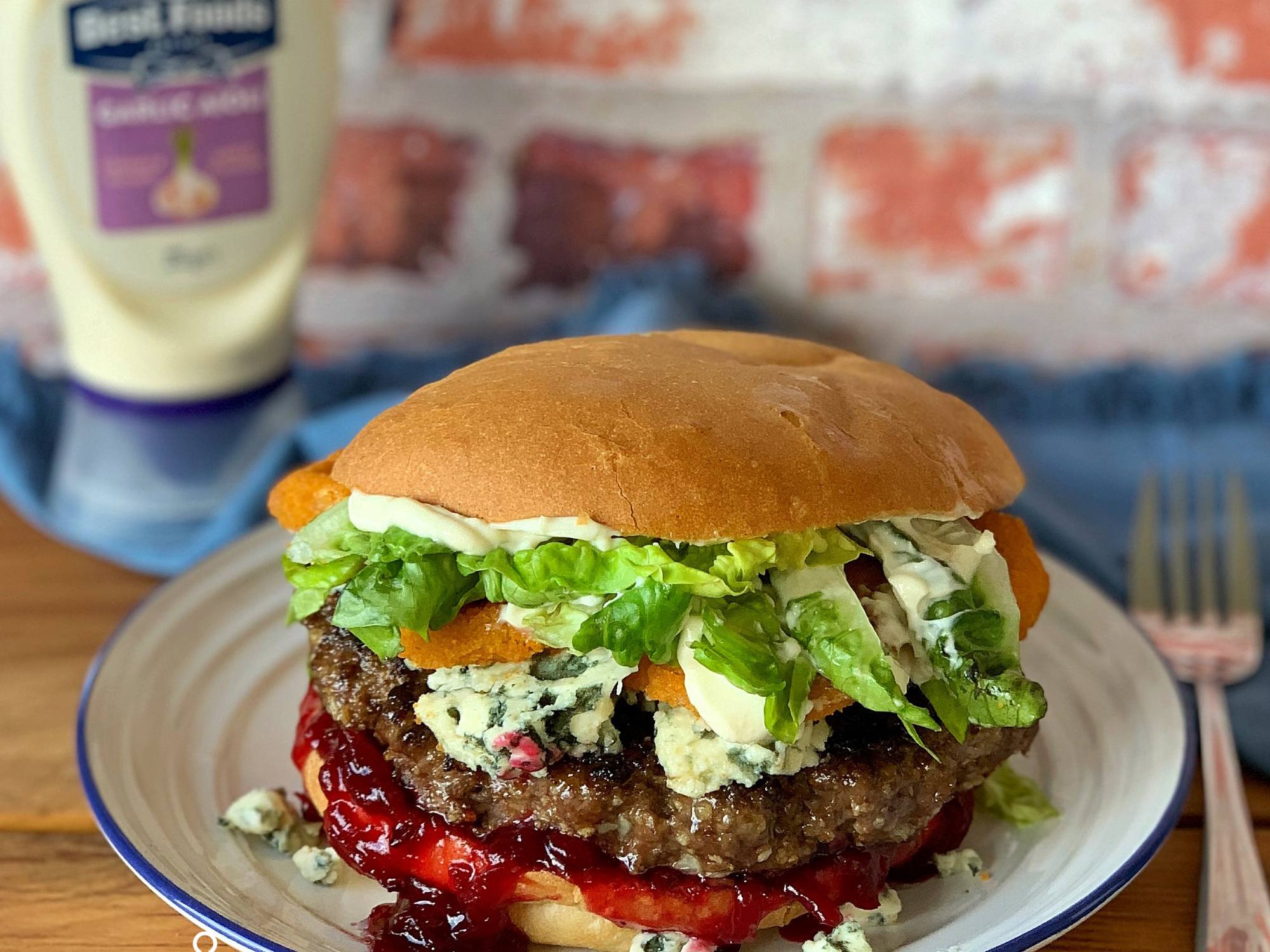 Wild Venison and Blue Cheese Burger Best Foods™ New Zealand
