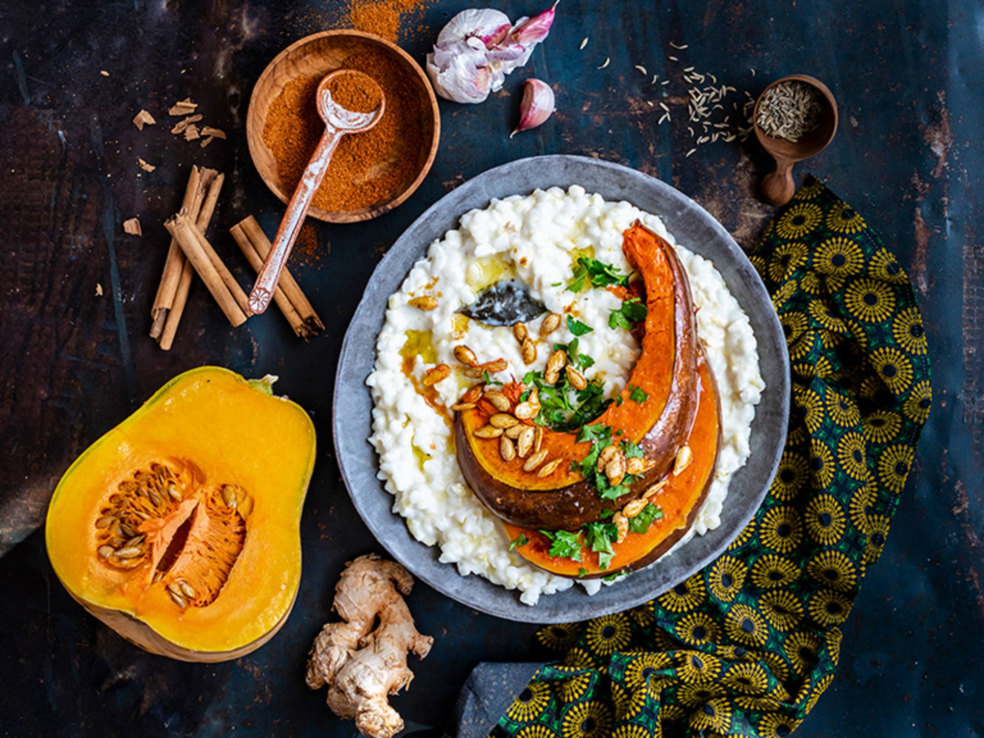 Masala-Roasted Pumpkin with Creamy Samp Masala-Roasted Pumpkin with Creamy Samp