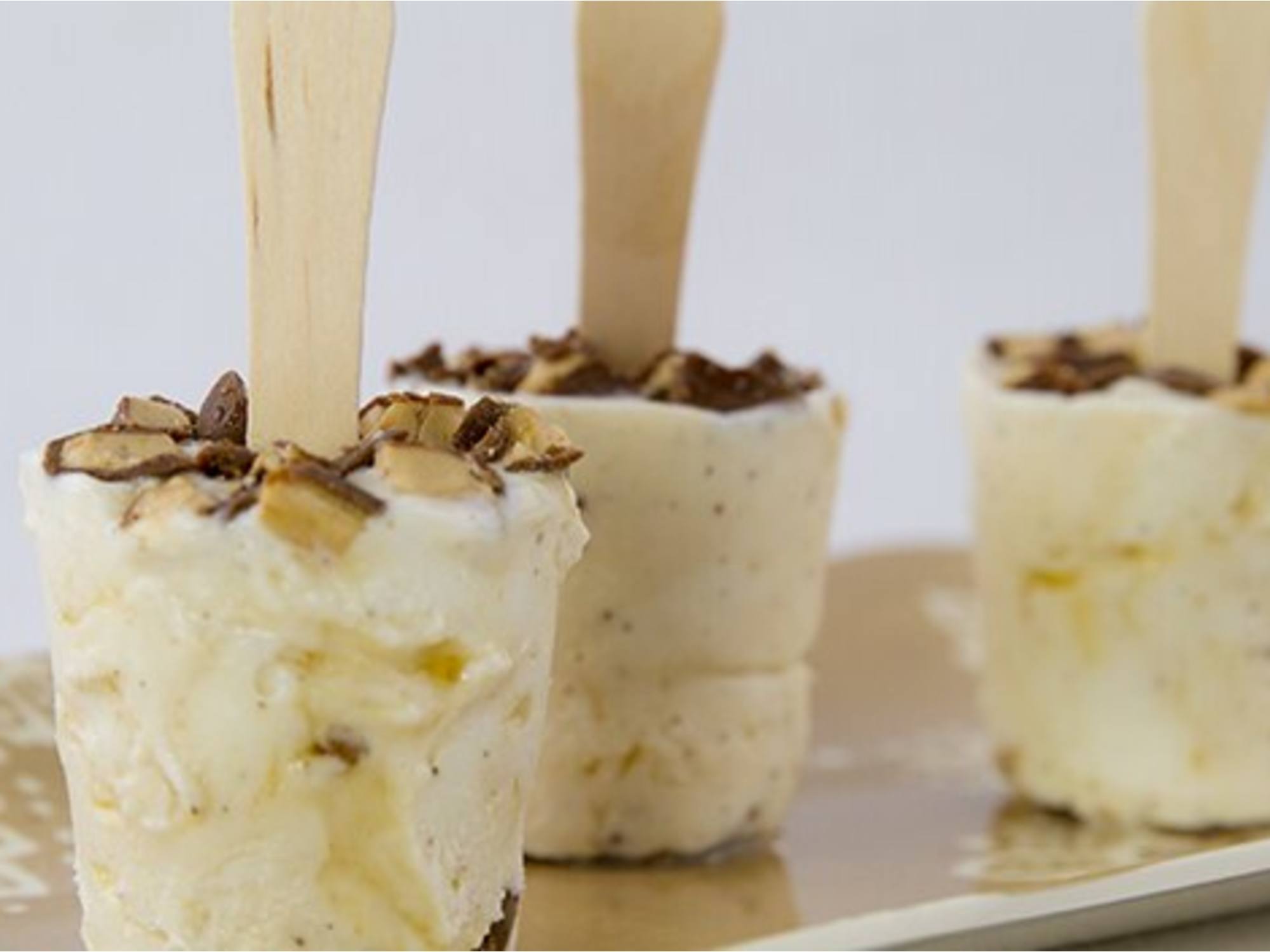 Caramel Toffee Vanilla Ice Cream Pops