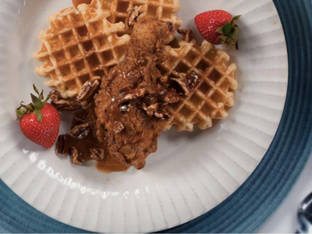 Chicken N Waffles With Maple Salted Caramel Colman S Uk