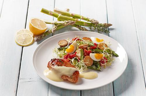 citroenkip met honing en romige aspergesaus | knorr