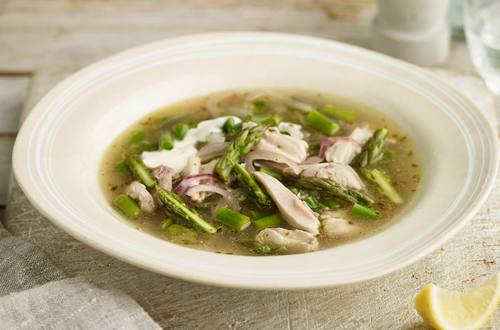 Spring vegetable & chicken soup