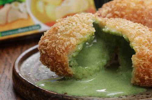 ซุปผักโขมทอด