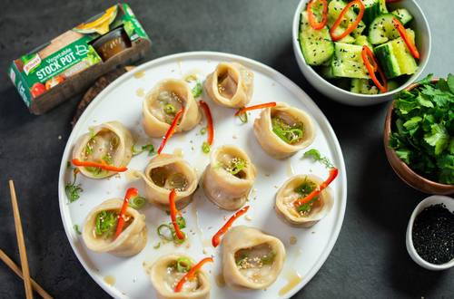 Sweet Potato Pot-Sticker Dumplings