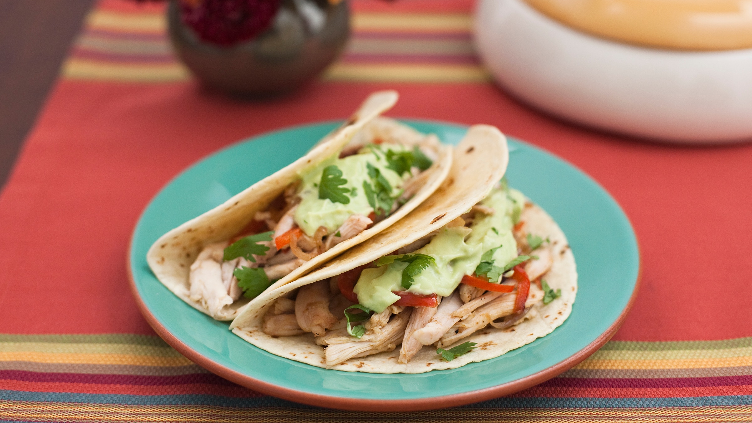 Spicy Chicken Fajitas with Creamy Avocado Sauce