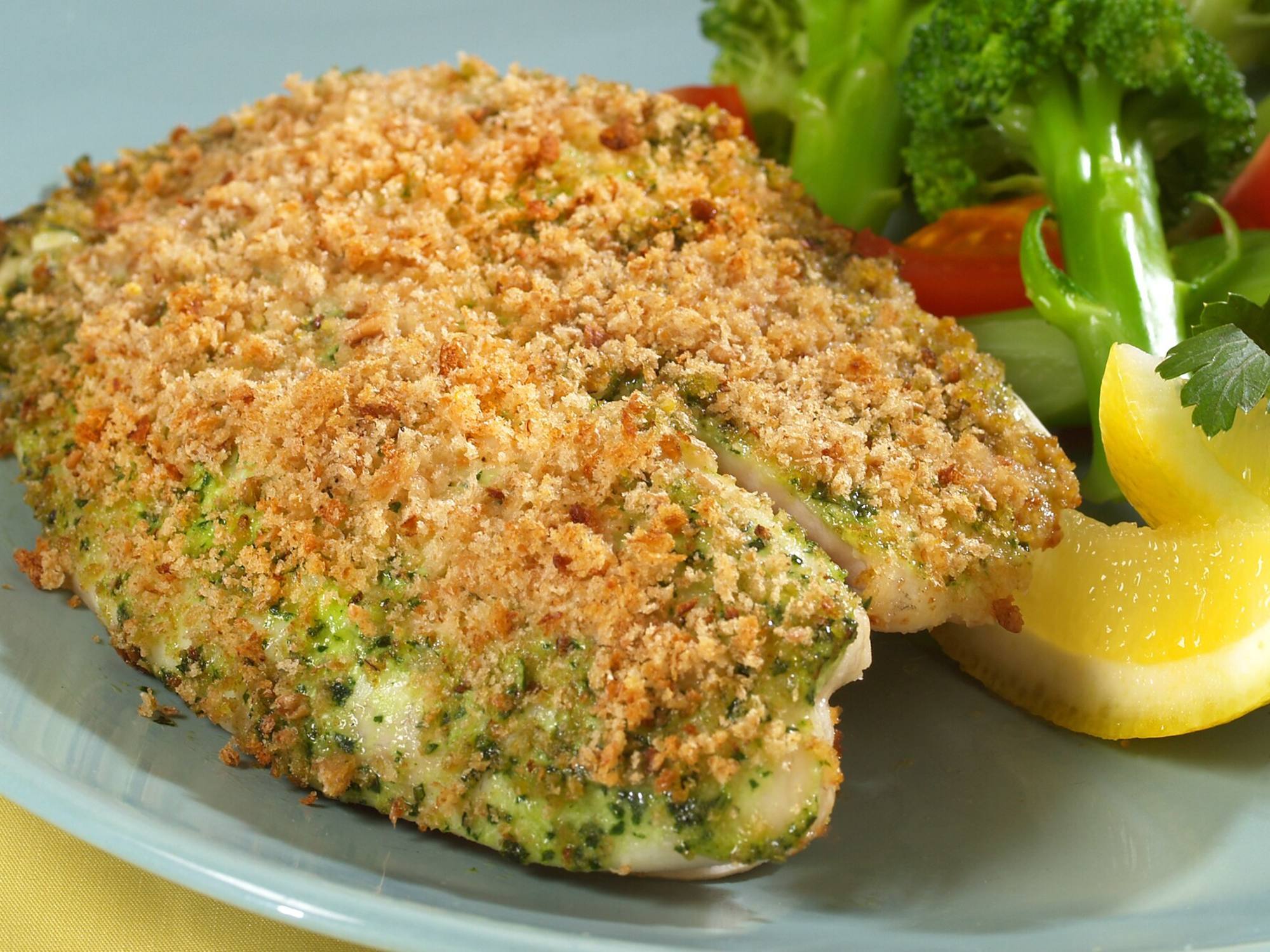 Tilapia con corteza de gremolata Tilapia con corteza de gremolata